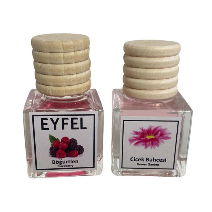 خوشبوکننده هوای خودرو ایفل مدل گل باغچه و شاتوت کد Flower garden-Blackberry حجم 10 میلی‌لیتر بسته 2 عددی